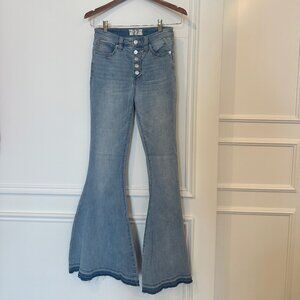 Free People Light Bell Bottom Denim